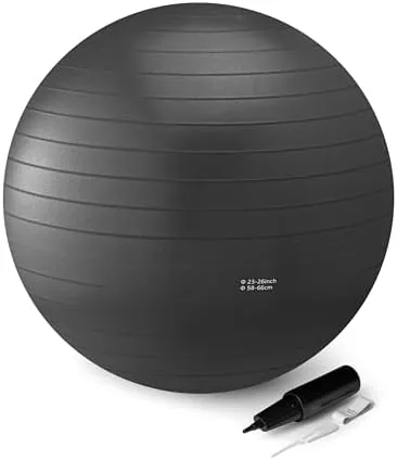 Amazon Basics — Pelota de ejercicios antiexplosión de 58 a 66 cm con inflador