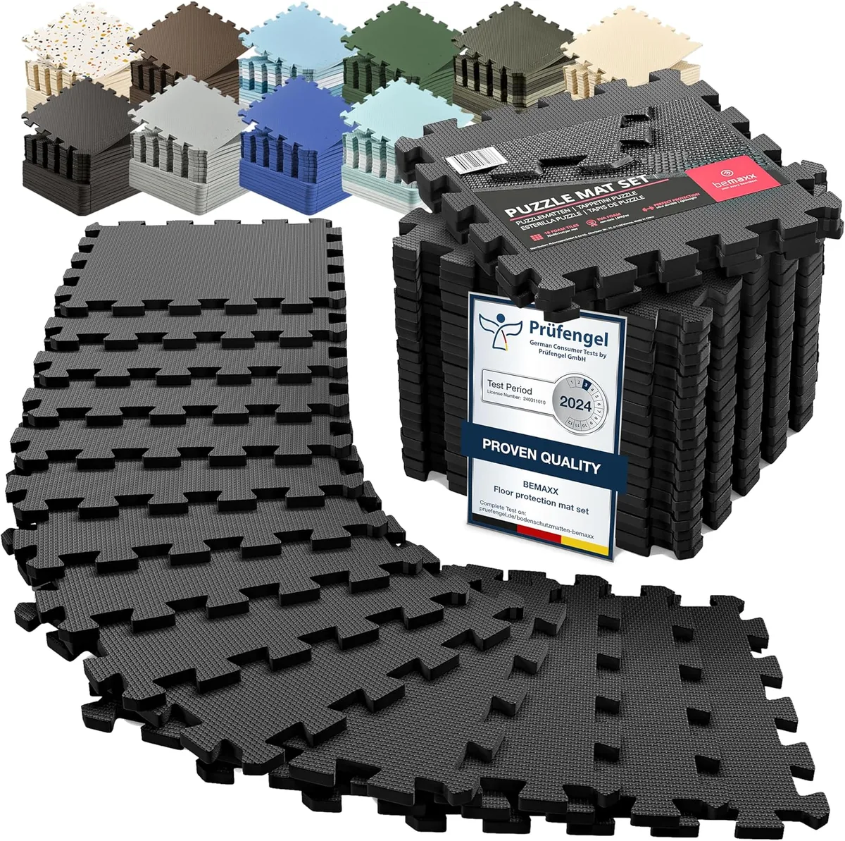 BeMaxx — Set de 18 esterillas puzzle de EVA para suelo de gimnasio (1,67 m²)