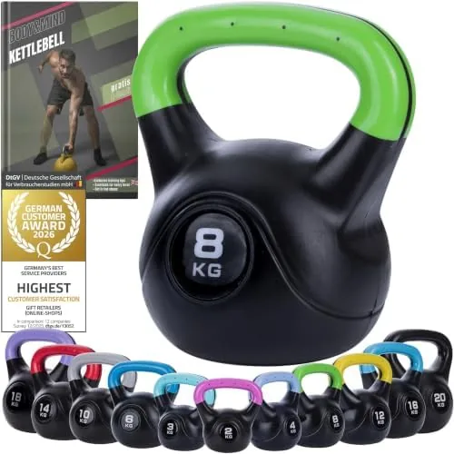 Body & Mind — Kettlebell con recubrimiento de plástico (2 a 20 kg)