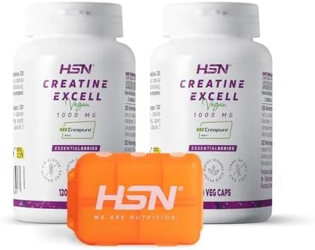 HSN Creatina Excell 1000 mg Creapure® — pack de 2 × 120 cápsulas vegetales