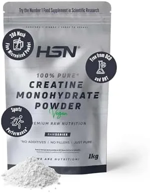 HSN — Creatina Monohidrato en polvo 200 mesh, 1 kg sin sabor