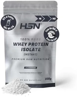 HSN 100 % Whey Protein Isolate — aislado de suero al 93 %, 500 g sin sabor