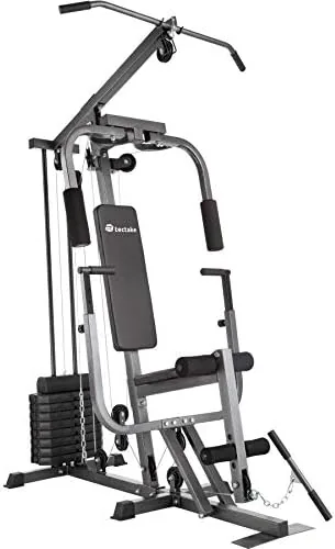 tectake — Multiestación de musculación con poleas, mariposa y banco